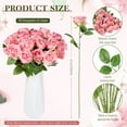 20 Pcs Rose Artificial Flowers with Long Stem Realistic Silk Roses Bulk