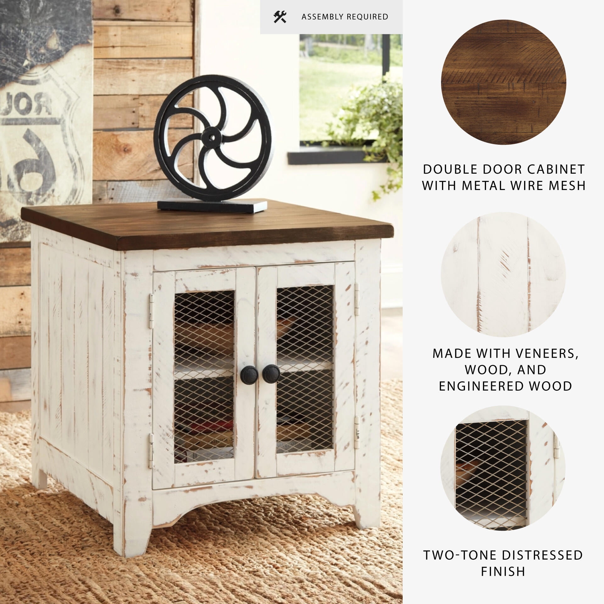 Signature Design by Ashley Casual Wystfield End Table  White/Brown