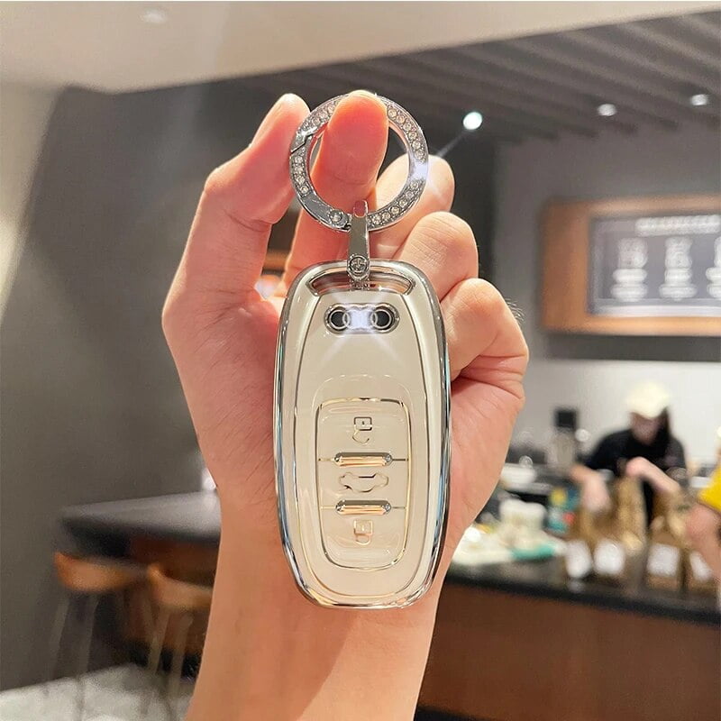 For Audi Key Cover A4 Q7 Q5 TT A3 A6 SQ5 R8 S5 Car Key Case Shell Fashion Keychain Fit Audi Key Ring