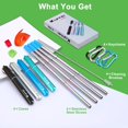 thumbnail image 4 of Pajitas reutilizables Kynup Metal con silicona, 20 unidades con funda y cepillo, 4 of 8