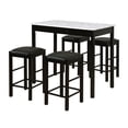 thumbnail image 3 of Linon Lancer 3-Piece Casual Dining Tavern Set, 25" Seat Height, Black Finish with Black Fabric, 3 of 12