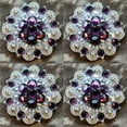 thumbnail image 4 of Set Of 32 Western Screw Back Concho Amethyst Ab Crystal Berry Saddle, 4 of 7
