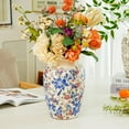 thumbnail image 4 of Sungmor Ceramic Flower Vase, Vintage Ice Cracked Glaze Porcelain Vase, Pretty Home Decor Vase for Flower Arrangement, Fresh Flowers, 10.2 Inch Tall Chinoiserie Pottery Vase, Blue Floral Pattern, 4 of 8