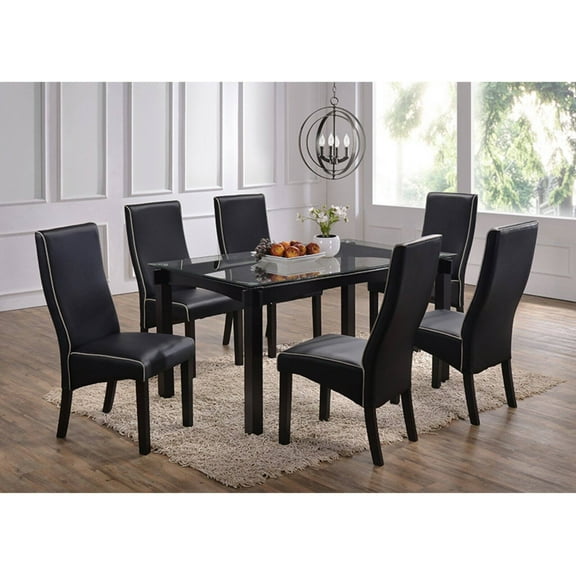 KB PC57-B 40 x 23 x 18 in. Parson Chairs, Cappuccino & Black - Set of 2