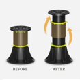 thumbnail image 3 of 2pcs Adjustable Height Bed Support Legs 21-34cm, Center Bed Slat Support Feet, Adjustable Bed Frame Support Legs Replacement, Suitable For Bed Frames, 3 of 5