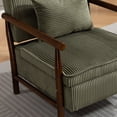 thumbnail image 5 of CQSXDA Mid Century Modern Accent Storage Chair Upholstered Fabric with Waist Cushion for Living Room or Bedroom, Antique Green, 5 of 11