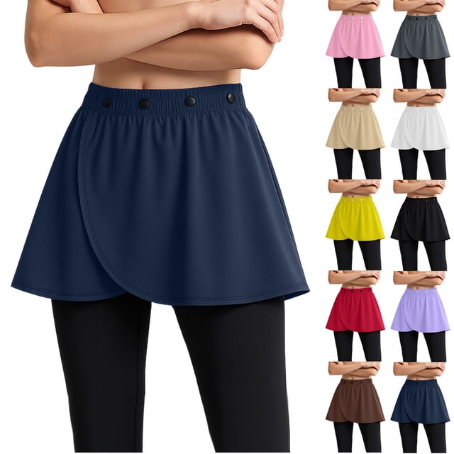 Sentmoon Womens Mini Skirt High Waisted Solid Color Spring Midi Skirts for Women Boho Skirt Beach Day Essentials Trendy for Office, Work, and Professional Settings Free Size