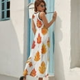 thumbnail image 7 of Autumn Harvest Maple Leaves Thanksgiving Sleeveless Dress Woman Fashion Long Dresses Women's Summer Suit Dress 2025, 7 of 7