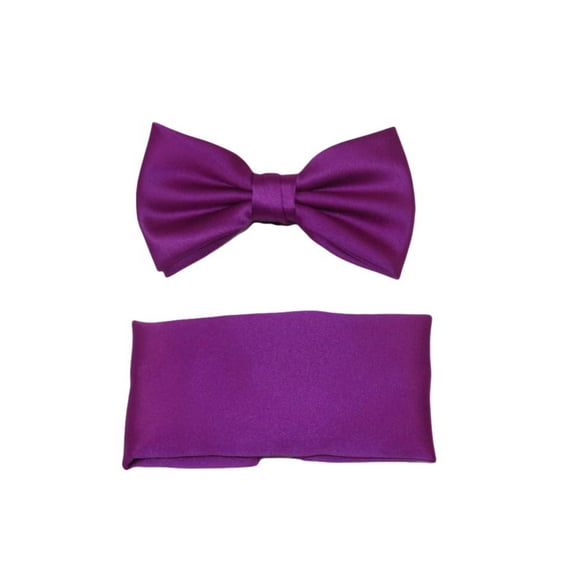 Men's Satin Silky Bow Tie Hankie by J.Valintin Collection #91 Fuchsia Pink