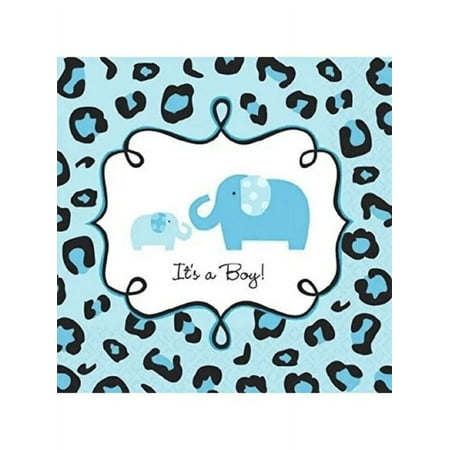 Sweet Safari Boy Jungle Animal Blue Baby Shower Party 36 Paper Beverage Napkins