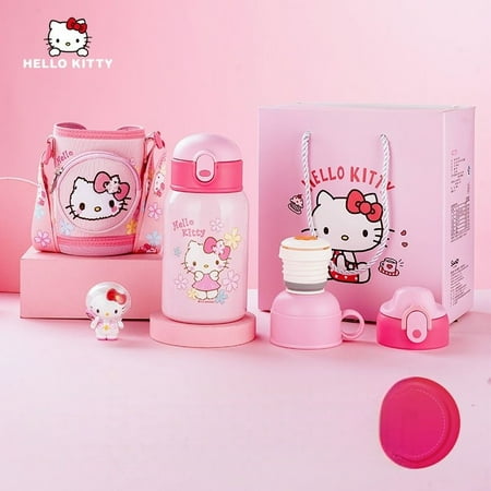 

HelloKitty Insulation Cup Cute Water Cup Children Student Straw Cup Stainless Steel Water Bottle