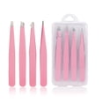 thumbnail image 1 of Juego de Pinzas de 4 Piezas, Pinzas Profesionales de Acero Inoxidable, Eliminador de Pelos Encarnados, Astillas, Puntos Negros y Garrapatas (ROSA), 1 of 5