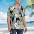 thumbnail image 3 of Fotbe Different Cats Camisa Hawaiana para Hombre Unisex – Camisa Casual de Verano con Botones de Manga Corta de Algodón y Lino,XX-Large, 3 of 7
