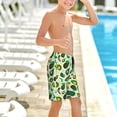 thumbnail image 6 of Cauagu Green Avocado (2) Print Swim Trunks for Men,Youth Boys Swim Shorts Compression Liner Beach Shorts Boys' Swimming Shorts 7-20 Years Bathing Suit-X-Large, 6 of 7