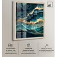 thumbnail image 2 of Power Edge I Shadowbox Print Teal Abstract Art by Art Remedy, Blonde Frame, 36 x 45, 2 of 7