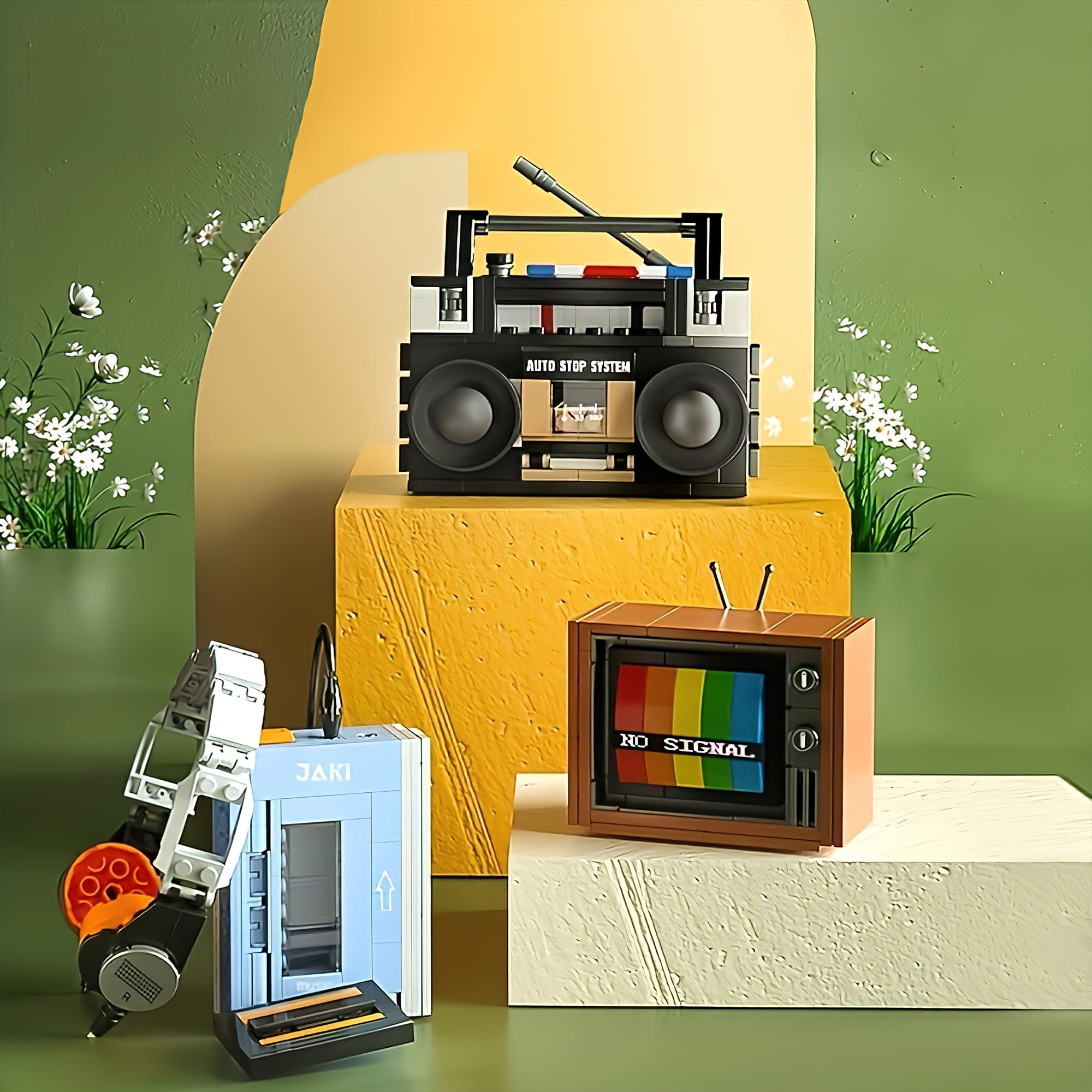 HI-REEKE Appliances Building Block Set Color Television Kit Plastic Toy Gift for Adult Multicolor
