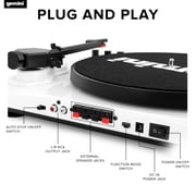 Gemini TT-900BW Vinyl Record Player Turntable With Bluetooth And Dual Stereo Speakers (White)