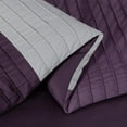 thumbnail image 6 of Chezmoi Collection Briar 7-Piece Queen Bed in a Bag Comforter Set with Sheets - Lightweight Comforter Purple Lavender Gray Luxury Pleated Stripe Bedding Set for All Season, 6 of 9