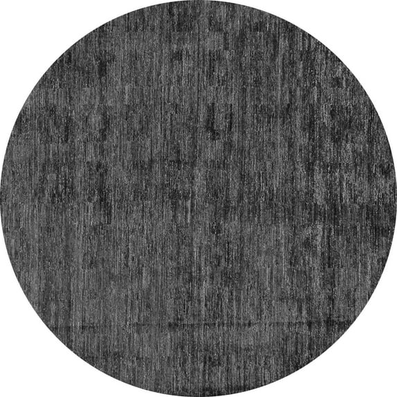 Ahgly Company Indoor Round Abstract Gray Modern Area Rugs, 8' Round