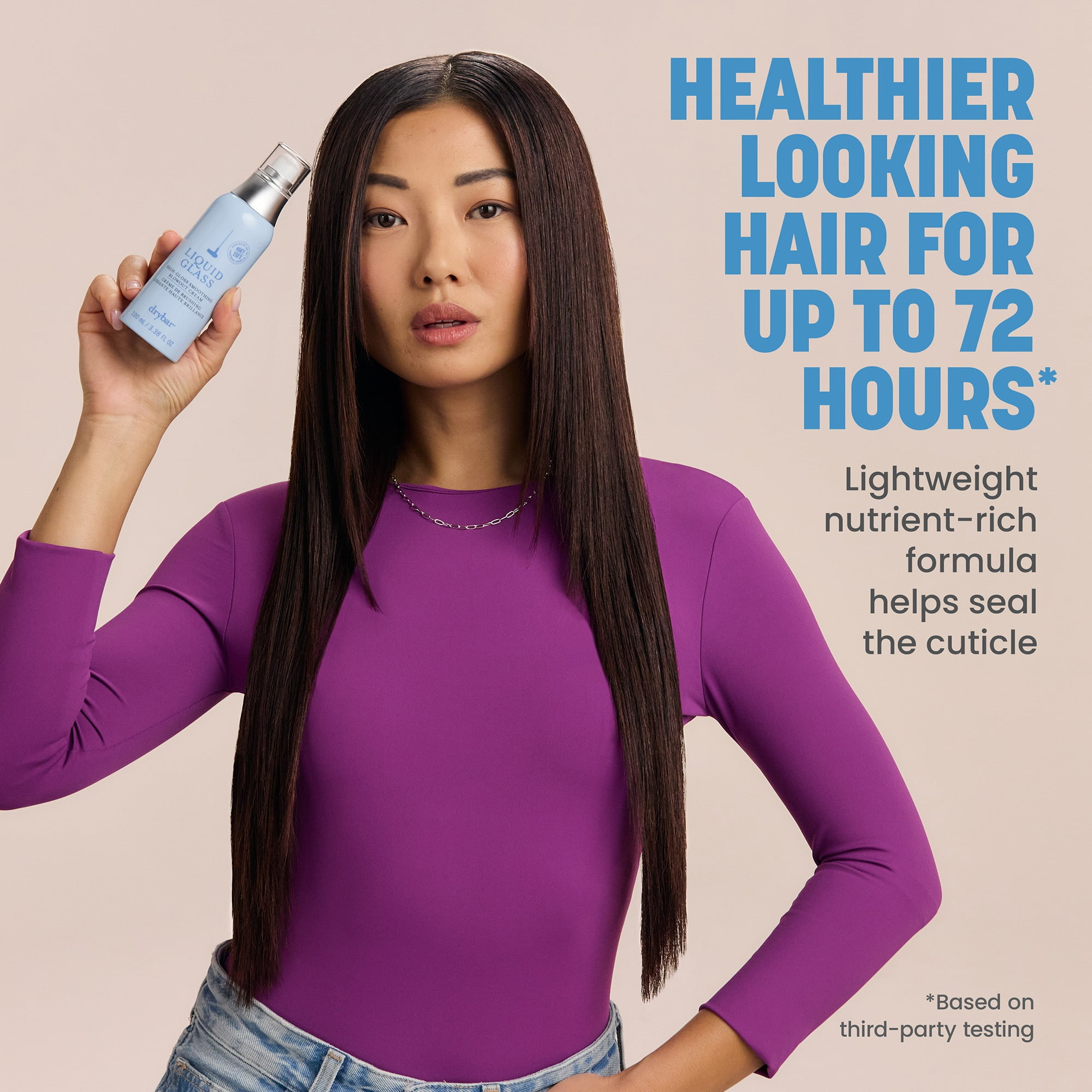 Drybar Liquid Glass High-Gloss Smoothing Blowout Frizz Control Hair Cream, 3.38 fl oz