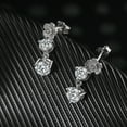 thumbnail image 3 of 18k White Gold Plated 925 Sterling Silver 5A CZ Diamond Stud Dangle Earrings Women Jewelry, 3 of 6