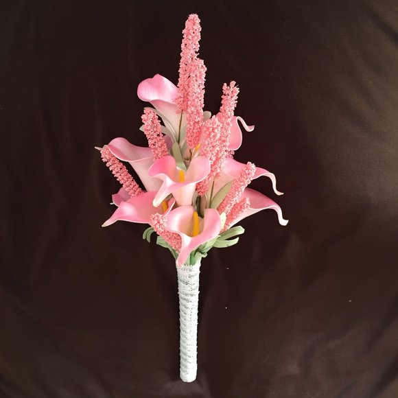 Lily Garden Mini 15" Artificial Calla Lily 10 Stem Flower Bouquets (Pink Lavender)
