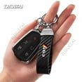 thumbnail image 3 of For Mercedes Benz G63 Leather Carbon fiber Keychain Car Key Ring With Horseshoe Buckle Car Styling Accessories, 3 of 6