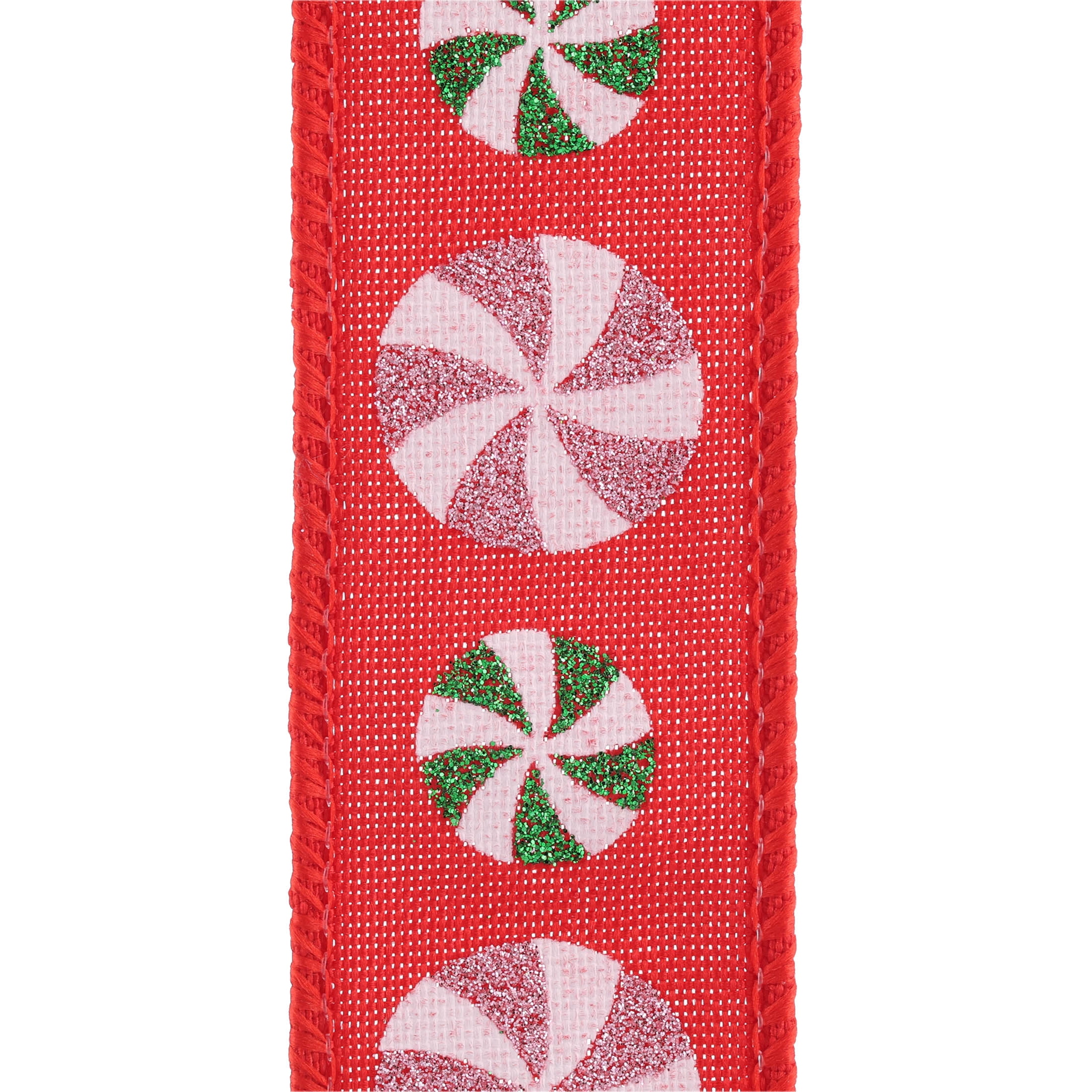 Multicolor Peppermint Candy Mini Christmas Ribbon, 1" x 12', by Holiday Time