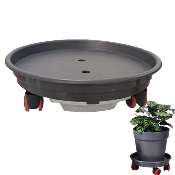 Fmxomd Rolling Plant Stand with Wheels 10.6 Inch Plant Caddy with Wheels and Drain Hole Heavy Duty Plant Dolly Roller Base with Wheels Round Flower Pot Rack Holder Planter Trolley Tray