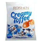 Roshen Milky Splash, Caramel Creamy Toffee with Milk Filling, Kosher, Halal 5.03oz/150grams Pack of 3