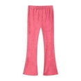 thumbnail image 2 of Cethrio Girls Flare Pants Size 10-12, Elastic Waist Stretchy Knitted Casual Flare Leggings Pink, 2 of 5