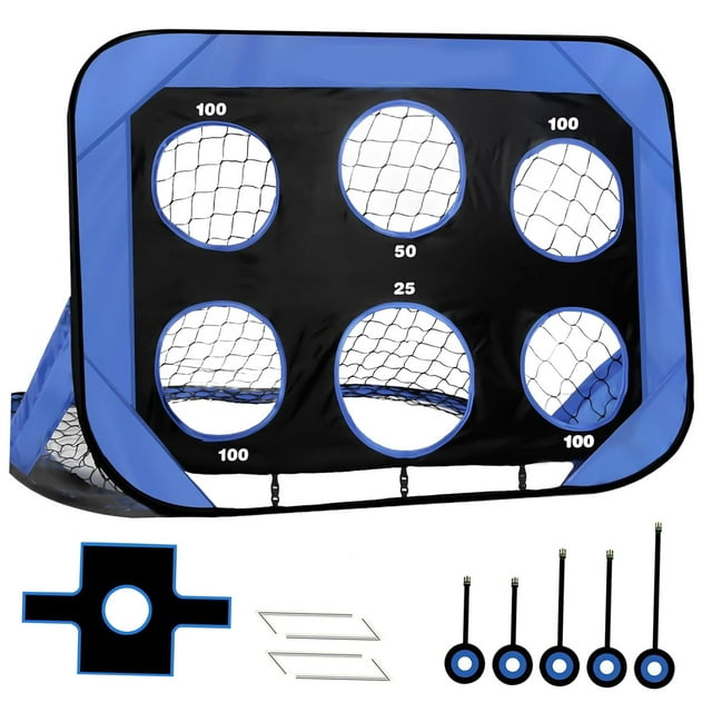 relayinert Soccer Net Combination Goals Training Equipment Easy To Install Lightweight Durable Soccer Trainer Goal Teenagers