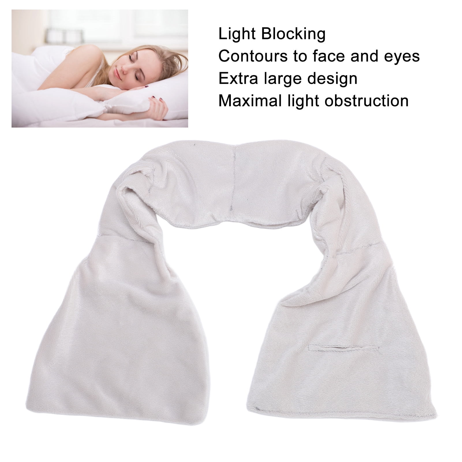 BIMZUC Weighted Eye Cover for Sleeping Light Blocking Soft Pressure Sleep Mask Grey Perfect for Insomnia Travel Meditation and Relaxation (30.3 inches / 77 cm)