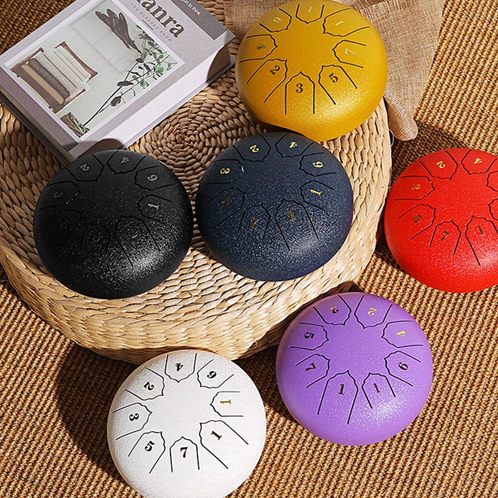 6Inch 8 Tone Handpan Drum with Drumsticks & Bag, Percussions Instrument for Yoga