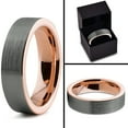 thumbnail image 5 of Charming Jewelers Tungsten Wedding Band Ring 6mm for Men Women Comfort Fit 18K Rose Gold Plated Plated Pipe Cut Flat Brushed Polished Lifetime Guarantee Size 12.5, 5 of 5