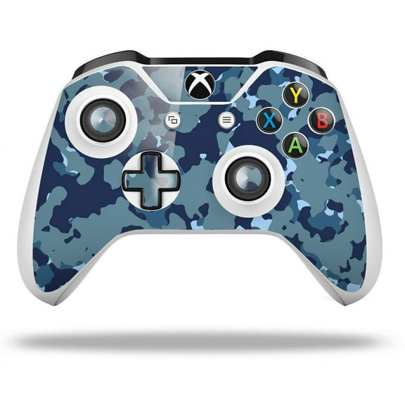 WraptorSkinz Decal Skin Wrap Set works with 2016 and newer XBOX One S / X Controller WraptorCamo Old School Camouflage Camo Navy (CONTROLLER NOT INCLUDED)