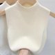 thumbnail image 1 of Ruifaya Camisola de punto para mujer, camiseta básica adelgazante, cuello medio alto, sin mangas, 1 of 7