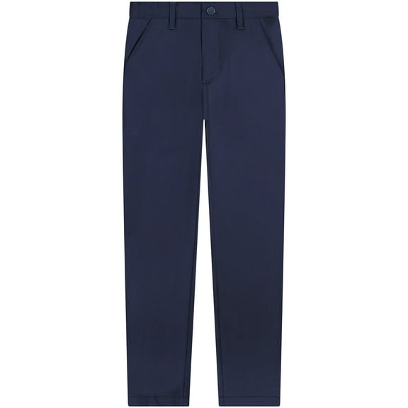 Buyless Fashion Boys Slim Fit Formal Flat Front Poly Viscose Classic Long Pants - 20S1824-F-NVY-20