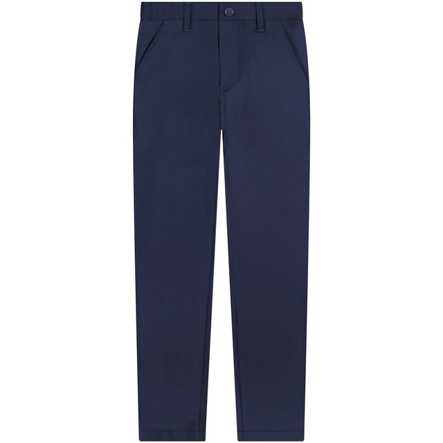 Buyless Fashion Pantalon Long Classique en Poly Viscose à devant Plat pour Garçons - 20S1824-F-NVY-2