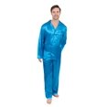 thumbnail image 1 of Leveret Mens Satin Pajamas Christmas 2 Piece Pajama Set Size Small-XXX-Large) (Royal Blue, X-Large), 1 of 1