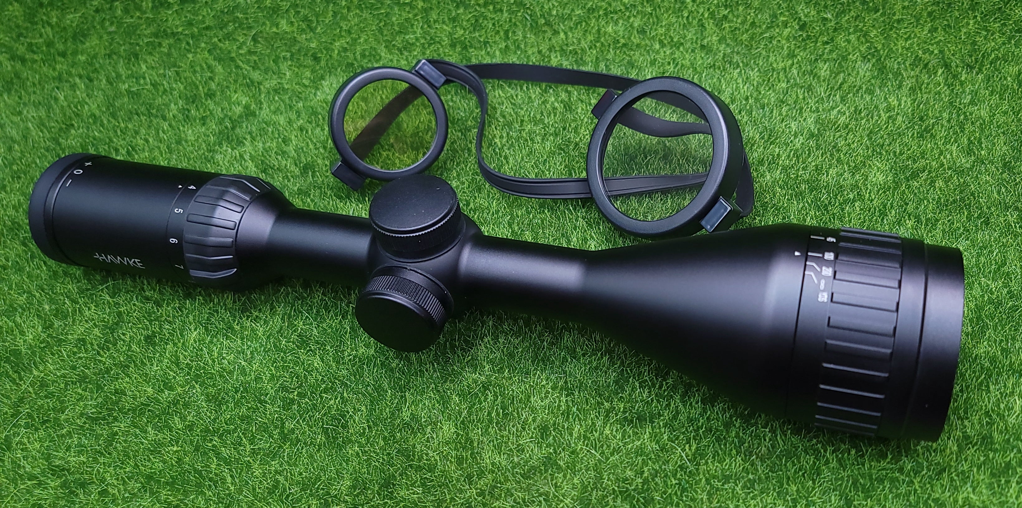 Hawke Sport Optics Airmax EV Rifle Scope, 4-12x50mm AO, Second Focal Plane, AMX Reticle, Black