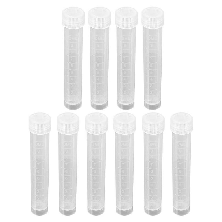 Nuolux 10pcs 10ml White Freezing Tubes Plastic Vials Sample Tubes with Screw Lid, Size: 9.5X1.55CM