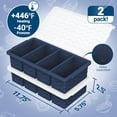 thumbnail image 2 of Dark Blue Silicone Freezer Tray 2-Pack Meal Prep Food Storage, 2 of 7