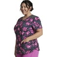 thumbnail image 7 of Dickies Dynamix Medical Scrubs Top for Women V-Neck Print DK602, L, Bright Blooms, 7 of 7