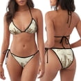 thumbnail image 3 of Lsque New York Pattern Women Two Piece Swimsuit Sexy Swimwear Halter String Triangle Bikini Sets, 3 of 6