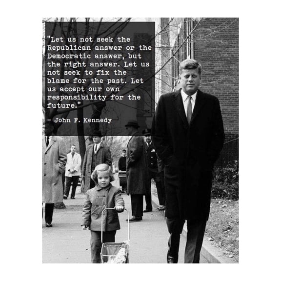 John F. Kennedy Patriotic Wall Art Print - JFK Poster for Home, Office, Classroom & Library Decor - Wall Art for Inspiration - 4th of July Decor