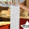 thumbnail image 2 of 1/2PCS 200cm * 100cm Fly Screen Frange Pompon Chaîne Rideau Scintillant, 2 of 11