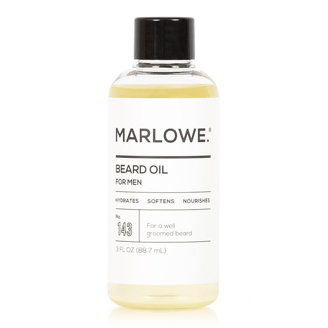 MARLOWE. No. 143 Beard Oil 3 oz Aceite acondicionador para barba para hombres Cuidado más suave y completo de la barba Suavizante natural con aceite de girasol y cártamo Acondiciona y nutre la salud
