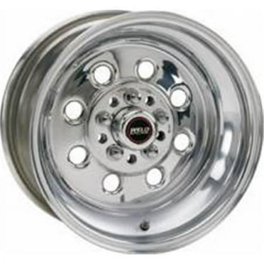 15 x 10 in. 5 x 4.5-4.75 in. Bolt Circle 6.5 in. Back Spacing 14.75 lbs Draglite Polished Wheel
