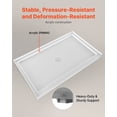 thumbnail image 5 of Shower Pan, 60″ L x 36″ W Single Threshold Shower Base, Rectangle Acrylic & PVC Showering Base in White, Slip-Resistant Showering Pan Bases with Drain & Cover for Bathroom, Center Drain Location, 5 of 7